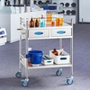 image:imageVEVOR Lab Serving Cart Utility Cart Stainless Steel Medical Cart with Two Drawers for lab Equipment Use Grade I Stainless Steel Utility Services 2 Shelves 2 DrawerUtility Cart