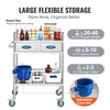 image:imageVEVOR Lab Serving Cart Utility Cart Stainless Steel Medical Cart with Two Drawers for lab Equipment Use Grade I Stainless Steel Utility Services 2 Shelves 2 DrawerUtility Cart
