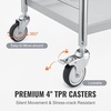 image:imageVEVOR Lab Serving Cart Utility Cart Stainless Steel Medical Cart with Two Drawers for lab Equipment Use Grade I Stainless Steel Utility Services 2 Shelves 2 DrawerCatering Cart