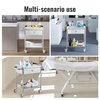 image:imageVEVOR Lab Serving Cart Utility Cart Stainless Steel Medical Cart with Two Drawers for lab Equipment Use Grade I Stainless Steel Utility Services 2 Shelves 2 DrawerCatering Cart