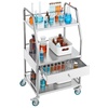 image:imageVEVOR Lab Serving Cart Utility Cart Stainless Steel Medical Cart with Two Drawers for lab Equipment Use Grade I Stainless Steel Utility Services 2 Shelves 2 Drawer3 Shelves 1 Drawer