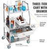 image:imageVEVOR Lab Serving Cart Utility Cart Stainless Steel Medical Cart with Two Drawers for lab Equipment Use Grade I Stainless Steel Utility Services 2 Shelves 2 Drawer3 Shelves 1 Drawer