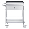 image:imageVEVOR Lab Serving Cart Utility Cart Stainless Steel Medical Cart with Two Drawers for lab Equipment Use Grade I Stainless Steel Utility Services 2 Shelves 2 DrawerCatering Cart