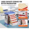 image:imageVEVOR Medical Crash Cart Nursing Emergency Rolling Cart with 5 Drawers amp 4 Silent Wheels Adjust IV Pole Needle Disposal Holder Trash Bin O2 Holder Mobile Trolley for Hospital Clinic Lab SalonGrey  Blue