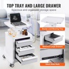 image:imageVEVOR Medical Crash Cart Nursing Emergency Rolling Cart with 5 Drawers amp 4 Silent Wheels Adjust IV Pole Needle Disposal Holder Trash Bin O2 Holder Mobile Trolley for Hospital Clinic Lab SalonWhite  Gray