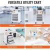image:imageVEVOR Medical Crash Cart Nursing Emergency Rolling Cart with 5 Drawers amp 4 Silent Wheels Adjust IV Pole Needle Disposal Holder Trash Bin O2 Holder Mobile Trolley for Hospital Clinic Lab SalonWhite  Gray