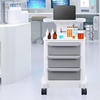 image:imageVEVOR Medical Crash Cart Nursing Emergency Rolling Cart with 5 Drawers amp 4 Silent Wheels Adjust IV Pole Needle Disposal Holder Trash Bin O2 Holder Mobile Trolley for Hospital Clinic Lab SalonWhite  Gray