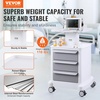 image:imageVEVOR Medical Crash Cart Nursing Emergency Rolling Cart with 5 Drawers amp 4 Silent Wheels Adjust IV Pole Needle Disposal Holder Trash Bin O2 Holder Mobile Trolley for Hospital Clinic Lab SalonWhite  Gray