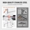 image:imageVEVOR Medical Instruments Stand with Adjustable Tray Mayo Stand Double Post Stainless Steel Lab Carts Secure Height Adjustments 3453 Lab Rolling Cart for Lab Clinic Hospital SalonAdjustable Tray