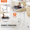 image:imageVEVOR Medical Instruments Stand with Adjustable Tray Mayo Stand Double Post Stainless Steel Lab Carts Secure Height Adjustments 3453 Lab Rolling Cart for Lab Clinic Hospital SalonAdjustable Tray