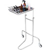 image:imageVEVOR Medical Instruments Stand with Adjustable Tray Mayo Stand Double Post Stainless Steel Lab Carts Secure Height Adjustments 3453 Lab Rolling Cart for Lab Clinic Hospital SalonAdjustable Tray