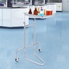 image:imageVEVOR Medical Instruments Stand with Adjustable Tray Mayo Stand Double Post Stainless Steel Lab Carts Secure Height Adjustments 3453 Lab Rolling Cart for Lab Clinic Hospital SalonAdjustable Tray