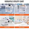 image:imageVEVOR Medical Mobile Trolley Cart with 2 Drawers amp 3 Trash Cans 2 Tiers Beauty Salon Rolling Trolley with 4 Silent Wheels amp 2 Dirts Bucket amp Bowl Medical Utility Cart for Hospital Dental Clinic Lab2tier shelves