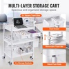 image:imageVEVOR Medical Mobile Trolley Cart with 2 Drawers amp 3 Trash Cans 2 Tiers Beauty Salon Rolling Trolley with 4 Silent Wheels amp 2 Dirts Bucket amp Bowl Medical Utility Cart for Hospital Dental Clinic Lab3tier shelves