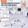 image:imageVEVOR Medical Mobile Trolley Cart with 2 Drawers amp 3 Trash Cans 2 Tiers Beauty Salon Rolling Trolley with 4 Silent Wheels amp 2 Dirts Bucket amp Bowl Medical Utility Cart for Hospital Dental Clinic Lab2tier shelves