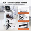 image:imageVEVOR Medical Trolley Storage Cart with Removable Drawer Rolling Lab Tray Cart with Wheels for Ultrasound Dental Clinic Lab Beauty Salon Office2 Drawers