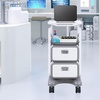 image:imageVEVOR Medical Trolley Storage Cart with Removable Drawer Rolling Lab Tray Cart with Wheels for Ultrasound Dental Clinic Lab Beauty Salon Office2 Drawers