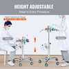 image:imageVEVOR Medical Trolley with Wheels  Height Adjustable Gas Lift Large Tabletop 1917 Stainless Steel Rolling Laptop Cart with Storage BasketMobile Metal Scanner Cart for UltrasoundDentalEKGLab