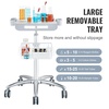 image:imageVEVOR Medical Trolley with Wheels  Height Adjustable Gas Lift Large Tabletop 1917 Stainless Steel Rolling Laptop Cart with Storage BasketMobile Metal Scanner Cart for UltrasoundDentalEKGLab