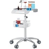 image:imageVEVOR Medical Trolley with Wheels  Height Adjustable Gas Lift Large Tabletop 1917 Stainless Steel Rolling Laptop Cart with Storage BasketMobile Metal Scanner Cart for UltrasoundDentalEKGLab