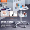 image:imageVEVOR Medical Trolley with Wheels  Height Adjustable Gas Lift Large Tabletop 1917 Stainless Steel Rolling Laptop Cart with Storage BasketMobile Metal Scanner Cart for UltrasoundDentalEKGLab