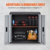 image:imageVEVOR Metal Storage Cabinet 120lbs Load Capacity per Shelf 20 Tall WallMounted PowderCoating Steel Garage Cabinet with Adjustable Shelf Press to Close amp Open Door Perfect for Office Garage ToolFoldable 26
