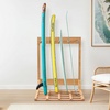 image:imageVEVOR Natural Pinewood Vertical Surfboard Stand  Freestanding Padded Rack for Longboards amp Shortboards Indoor Surfboard Holder for Garage Home or Surf Shop