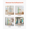 image:imageVEVOR Natural Pinewood Vertical Surfboard Stand  Freestanding Padded Rack for Longboards amp Shortboards Indoor Surfboard Holder for Garage Home or Surf Shop