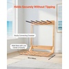 image:imageVEVOR Natural Pinewood Vertical Surfboard Stand  Freestanding Padded Rack for Longboards amp Shortboards Indoor Surfboard Holder for Garage Home or Surf Shop