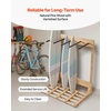 image:imageVEVOR Natural Pinewood Vertical Surfboard Stand  Freestanding Padded Rack for Longboards amp Shortboards Indoor Surfboard Holder for Garage Home or Surf Shop