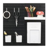 image:imageVEVOR Pegboard Combination Kit 11 x 11 Plastic Pegboard 4 Panels Peg Board Wall Organizer Kit with Accessories for Garage Tool Storage Kitchen Living Room Craft Room Office Bathroom Home Black
