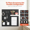image:imageVEVOR Pegboard Combination Kit 11 x 11 Plastic Pegboard 4 Panels Peg Board Wall Organizer Kit with Accessories for Garage Tool Storage Kitchen Living Room Craft Room Office Bathroom Home Black