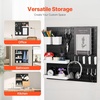 image:imageVEVOR Pegboard Combination Kit 11 x 11 Plastic Pegboard 4 Panels Peg Board Wall Organizer Kit with Accessories for Garage Tool Storage Kitchen Living Room Craft Room Office Bathroom Home Black