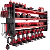 image:imageVEVOR Power Tool Organizer Wall Mount 3Layer Storage Rack with 4 Drill Holders Tools Holder and Storage Rack with Side Pegboards Garage Tool Organizer for Garage Workbench and Workshop4Layer 8 Drill