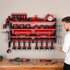 image:imageVEVOR Power Tool Organizer Wall Mount 3Layer Storage Rack with 4 Drill Holders Tools Holder and Storage Rack with Side Pegboards Garage Tool Organizer for Garage Workbench and Workshop4Layer 8 Drill