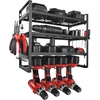 image:imageVEVOR Power Tool Organizer Wall Mount 4Layer Storage Rack with 4 Drill Holders Tools Holder and Storage Rack with Screwdriver Holder Garage Tool Organizer for Garage Workbench and Workshop4Layer 4 Drill