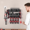 image:imageVEVOR Power Tool Organizer with Charging Station 3Layer Drill Storage Rack with 4 Drill Holders amp Side Pegboard Garage Tool Organizer Built in 8 Outlet Power Strips for Garage Workbench Workshop3Layer 4 Drill