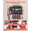 image:imageVEVOR Power Tool Organizer with Charging Station 3Layer Drill Storage Rack with 4 Drill Holders amp Side Pegboard Garage Tool Organizer Built in 8 Outlet Power Strips for Garage Workbench Workshop3Layer 4 Drill