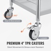 image:imageVEVOR Rolling Medical Cart with Lockable Drawer White Paint Stainless Steel Utility Cart 2 Tiers Mobile Esthetician Trolley Cart with Swivel Casters for Lab Hospital Dental Salon and Beauty2tier with 1 drawer