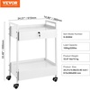 image:imageVEVOR Rolling Medical Cart with Lockable Drawer White Paint Stainless Steel Utility Cart 2 Tiers Mobile Esthetician Trolley Cart with Swivel Casters for Lab Hospital Dental Salon and Beauty2tier with 2 drawer