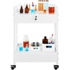image:imageVEVOR Rolling Medical Cart with Lockable Drawer White Paint Stainless Steel Utility Cart 2 Tiers Mobile Esthetician Trolley Cart with Swivel Casters for Lab Hospital Dental Salon and Beauty2tier with 2 drawer
