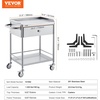 image:imageVEVOR Rolling Medical Cart with Lockable Drawer White Paint Stainless Steel Utility Cart 2 Tiers Mobile Esthetician Trolley Cart with Swivel Casters for Lab Hospital Dental Salon and Beauty2tier with 1 drawer