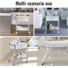 image:imageVEVOR Rolling Medical Cart with Lockable Drawer White Paint Stainless Steel Utility Cart 2 Tiers Mobile Esthetician Trolley Cart with Swivel Casters for Lab Hospital Dental Salon and Beauty2tier with 1 drawer