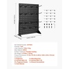 image:imageVEVOR Rotating Pegboard Display Stand 74 x 74 x 17 in 4Sided Spinning Peg Board Display with 24 Hooks Thickened ColdRolled Steel Craft Rack Organizer for Grocery Retail Store Jewelry Shop Black1 PCS