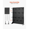 image:imageVEVOR Rotating Pegboard Display Stand 74 x 74 x 17 in 4Sided Spinning Peg Board Display with 24 Hooks Thickened ColdRolled Steel Craft Rack Organizer for Grocery Retail Store Jewelry Shop Black1 PCS