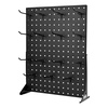 image:imageVEVOR Rotating Pegboard Display Stand 74 x 74 x 17 in 4Sided Spinning Peg Board Display with 24 Hooks Thickened ColdRolled Steel Craft Rack Organizer for Grocery Retail Store Jewelry Shop Black1 PCS
