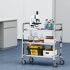 image:imageVEVOR Stainless Steel Cart 3 Layers Lab Utility Cart 220 lbs Weight Capacity Medical Cart with Lockable Universal Wheels for Lab Clinic Kitchen Salon