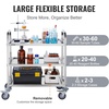 image:imageVEVOR Stainless Steel Cart 3 Layers Lab Utility Cart 220 lbs Weight Capacity Medical Cart with Lockable Universal Wheels for Lab Clinic Kitchen Salon