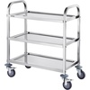 image:imageVEVOR Stainless Steel Cart 3 Layers Lab Utility Cart 220 lbs Weight Capacity Medical Cart with Lockable Universal Wheels for Lab Clinic Kitchen Salon