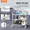 image:imageVEVOR Stainless Steel Cart 3 Layers Lab Utility Cart 220 lbs Weight Capacity Medical Cart with Lockable Universal Wheels for Lab Clinic Kitchen Salon
